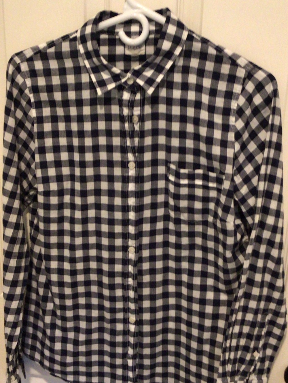 J. Crew Black and White Check Button-Down Shirt